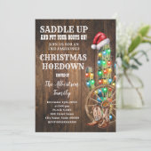 Western Weihnachts Country Boots Cactus Party Einladung (Stehend Vorderseite)