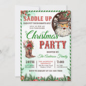 Western Weihnachts Country Boots Party Einladung (Vorderseite)