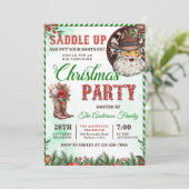 Western Weihnachts Country Boots Party Einladung (Stehend Vorderseite)