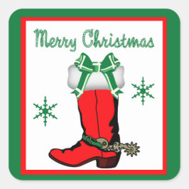 Western Weihnachts Cowboy Boot Stickers