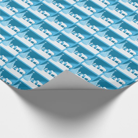 Western Weihnachts Cowboy Prachen Geschenkpapier (Ecke)