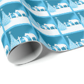 Western Weihnachts Cowboy Prachen Geschenkpapier (Rolleneckpunkt)