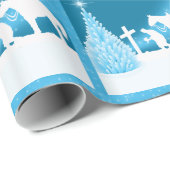 Western Weihnachts Cowboy Prachen Geschenkpapier (Rolleneckpunkt)