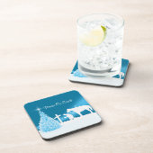 Western Weihnachts Cowboy Prachen Winterschneezene Untersetzer (Rechte Seite)