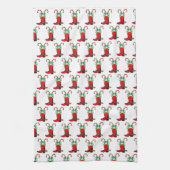 Western Weihnachts Cowboy Stiefel mit Candy Canes Geschirrtuch (Vertikal)
