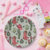 Western Weihnachts Cowgirl Boots Howdy Weihnachten Pappteller (Party)