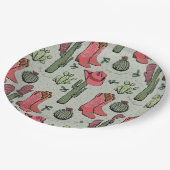 Western Weihnachts Cowgirl Boots Howdy Weihnachten Pappteller (Schrägansicht)