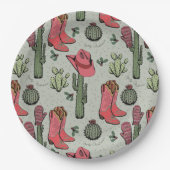 Western Weihnachts Cowgirl Boots Howdy Weihnachten Pappteller (Vorderseite)