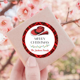 Western Weihnachts hat Dankeschön Klasse Runder Aufkleber