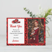 Western Weihnachts-Hat-Party Vielen Dank Einladung (Stehend Vorderseite)