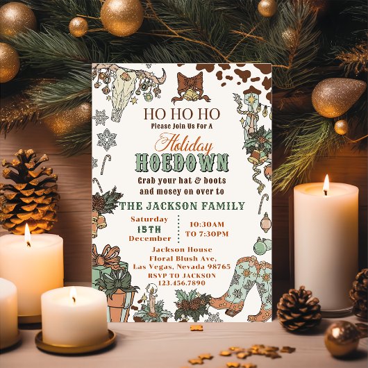 Western Weihnachts-Hoedown Party Einladung