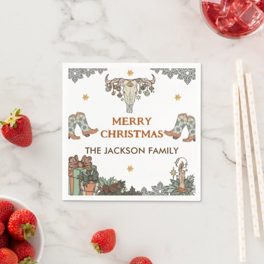 Western Weihnachts-Party Serviette (Beispiel)