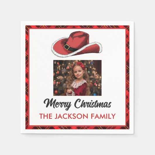 Western Weihnachts-Party Serviette (Vorderseite)