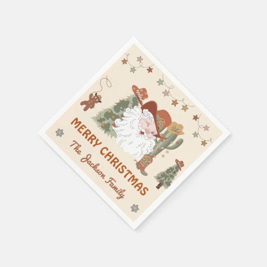 Western Weihnachts-Party Serviette (Ecke)