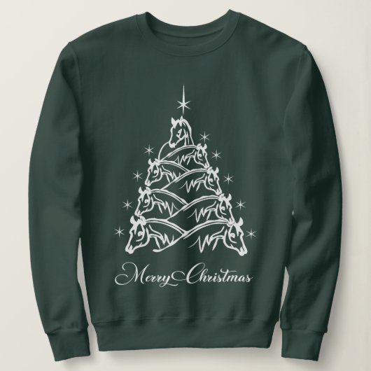 Western Weihnachts-Pferd Weihnachtsbaum Reittier Sweatshirt (Design vorne)