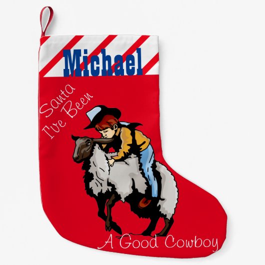 Western Weihnachts-Strumpf Cowboy Mutton Buster Kleiner Weihnachtsstrumpf (Vorderseite)