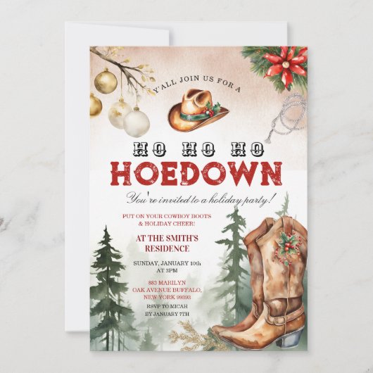 Western Weihnachts Weihnachtsfeier Einladung (Vorderseite)