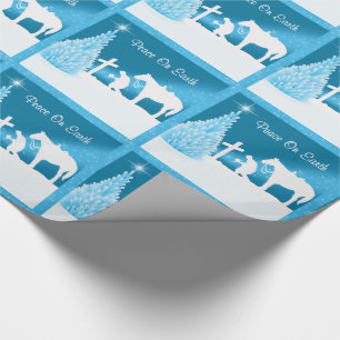 Western-Weihnachtscowboy-betender Weltfrieden Geschenkpapier