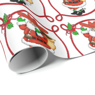 Western-Weihnachtscowboy Sankt Geschenkpapier