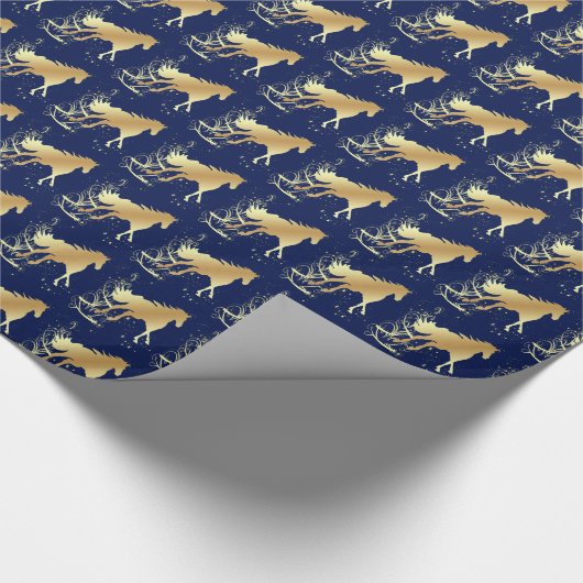 Western Weihnachtsgoldpferd mit Accents Sm. Geschenkpapier (Ecke)