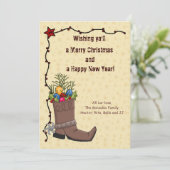 Western Weihnachtskarte Feiertagskarte (Stehend Vorderseite)