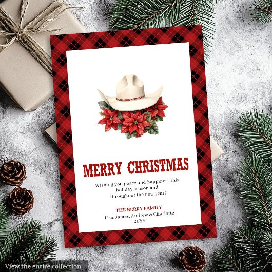 Western-Weihnachtskarten-Farmhouse-Karodesign Feiertagskarte