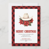 Western-Weihnachtskarten-Farmhouse-Karodesign Feiertagskarte (Vorderseite)