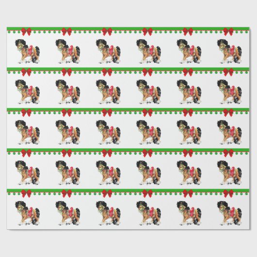 Western-Weihnachtskleines Pferdepony mit Sattel Geschenkpapier (Flach)