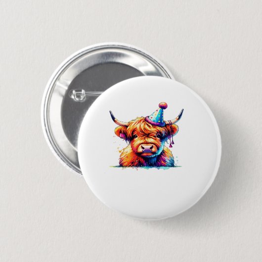 Western Weihnachtskuh Essenzieller T - Shirt Button (Vorne & Hinten)