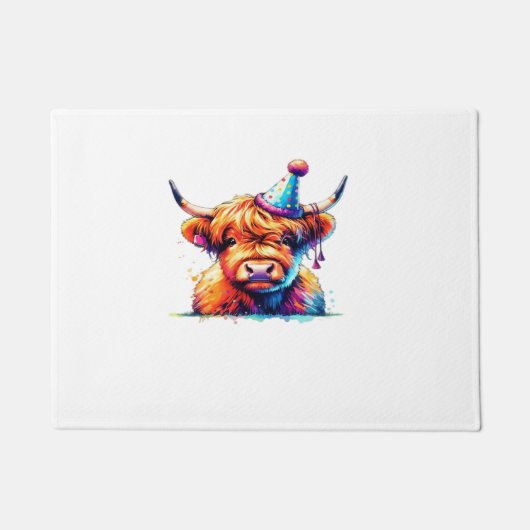 Western Weihnachtskuh Essenzieller T - Shirt Fußmatte (Vorderseite)