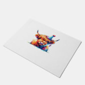 Western Weihnachtskuh Essenzieller T - Shirt Fußmatte (Schrägansicht)