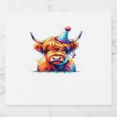 Western Weihnachtskuh Essenzieller T - Shirt Schaumweinetikett (Einzelnes Label)