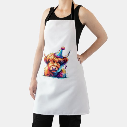 Western Weihnachtskuh Essenzieller T - Shirt Schürze (InSitu)