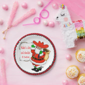 Western Weihnachtsmann mit Liste Pappteller (Party)