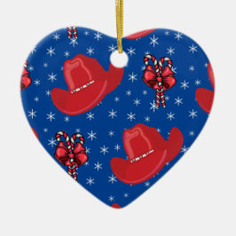 Western Weihnachtsmäntel und Bonbons Keramik Ornament