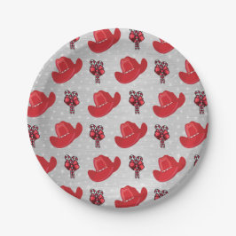 Western Weihnachtsmäntel und Bonbons Pappteller