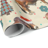 Western Weihnachtsmuster Umschlag Papier Geschenkpapier (Rolleneckpunkt)