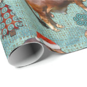 Western Weihnachtsmuster Umschlag Papier Geschenkpapier (Rolleneckpunkt)