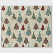 Western Weihnachtsmuster Umschlag Papier Geschenkpapier (Flach)