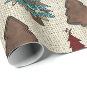 Western Weihnachtsmuster Umschlag Papier Geschenkpapier (Rolleneckpunkt)