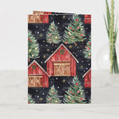 Western Weihnachtsstall Trees Karte (Rückseite)
