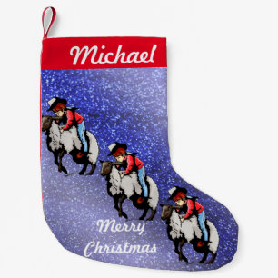 Western Weihnachtsweihnachtsmann Kid Mutton Bustin Kleiner Weihnachtsstrumpf