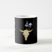 Western West Bull Kuh Skull LILA COLUMBINE Coff Kaffeetasse (Mittel)