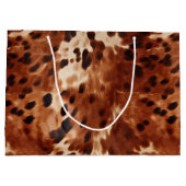 Western White Brown Black Cowhide Große Geschenktüte (Rückseite)