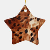 Western White Brown Black Cowhide Keramik Ornament (Hinten)