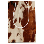 Western White Brown Black Cowhide Mittlere Geschenktüte (Vorderseite)
