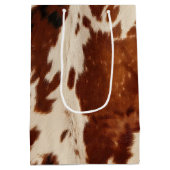 Western White Brown Black Cowhide Mittlere Geschenktüte (Rückseite)