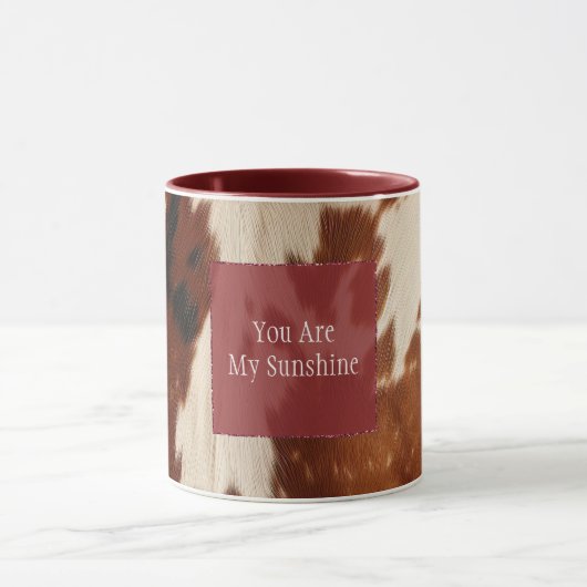 Western White Brown Black Cowhide Tasse (Zentrum)