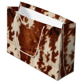 Western White Brown Cowhide Große Geschenktüte (Vorderseite Schrägansicht)