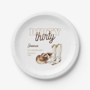 Western White Dirty Thirty 30. Geburtstagsfeier Pappteller